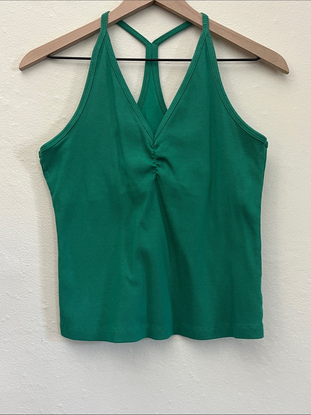 Old Navy Emerald Ribbed V-Neck Tank with Racerback